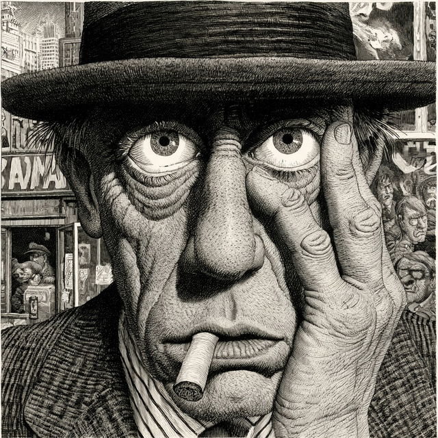 Robert Crumb style, Midjourney V8.2, render 1 of 4
