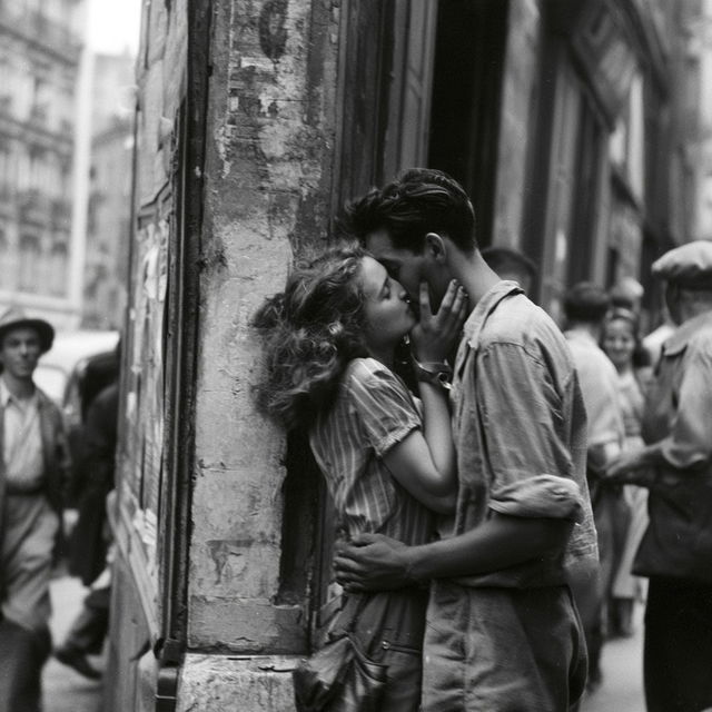 Robert Doisneau style, Midjourney V8.2, render 2 of 4