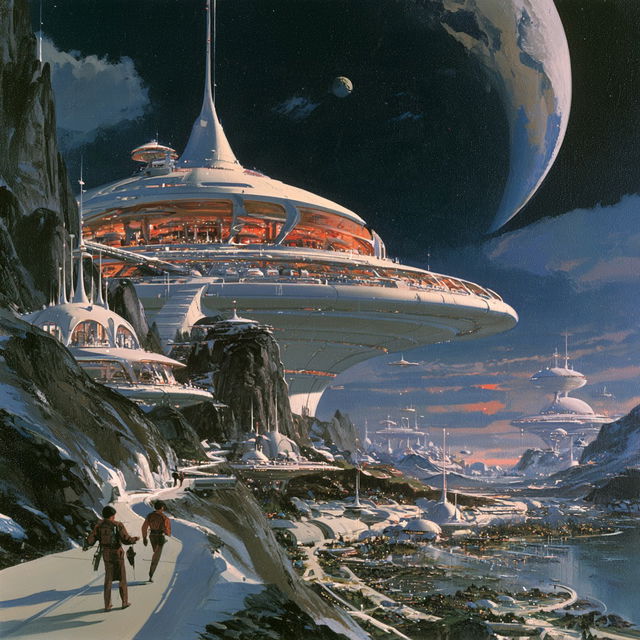 Robert McCall style, Midjourney V8.2, render 2 of 4
