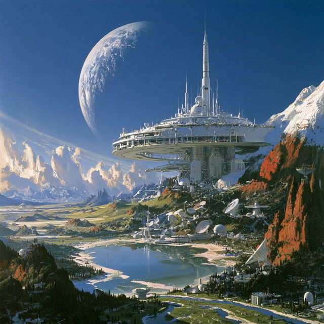 Robert McCall style, Midjourney V8.2, render 4 of 4