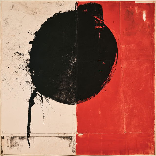 Robert Motherwell style, Midjourney V8.2, render 4 of 4