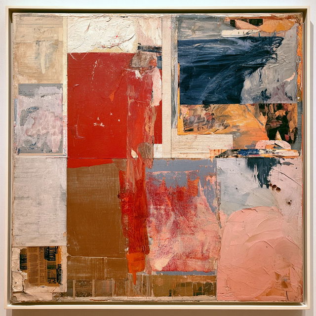 Robert Rauschenberg style, Midjourney V8.2, render 2 of 4