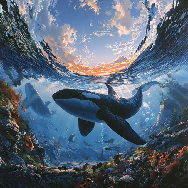 Robert Wyland style, Midjourney V8.2, render 3 of 4