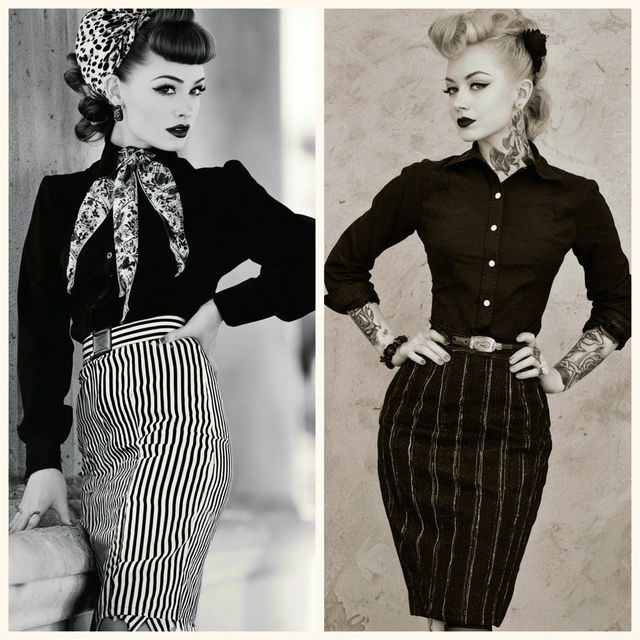 Rockabilly fashion style, Midjourney V8.2, render 3 of 4