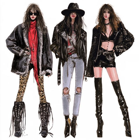 Rocker fashion style (Genres), Midjourney V8.2