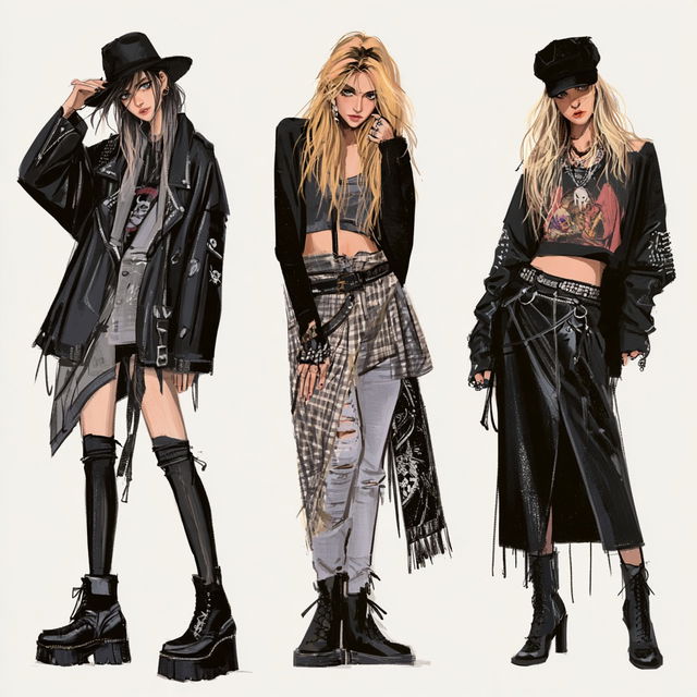 Rocker fashion style, Midjourney V8.2, render 4 of 4