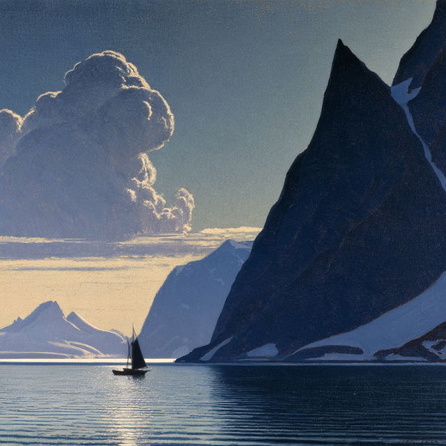 Rockwell Kent style, Midjourney V8.2, render 3 of 4