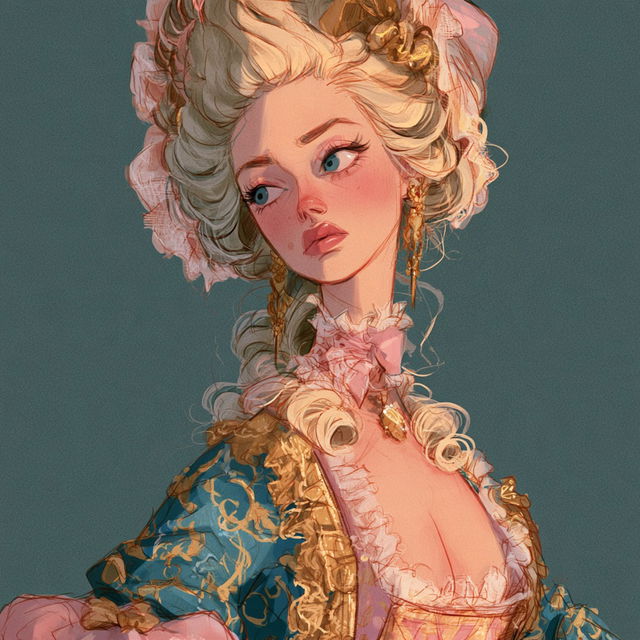 Rococo style, Midjourney V8.2, render 3 of 4
