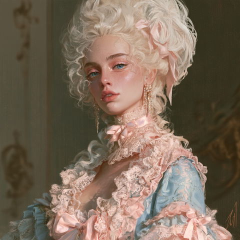 Rococo style (Genres), Midjourney V8.2