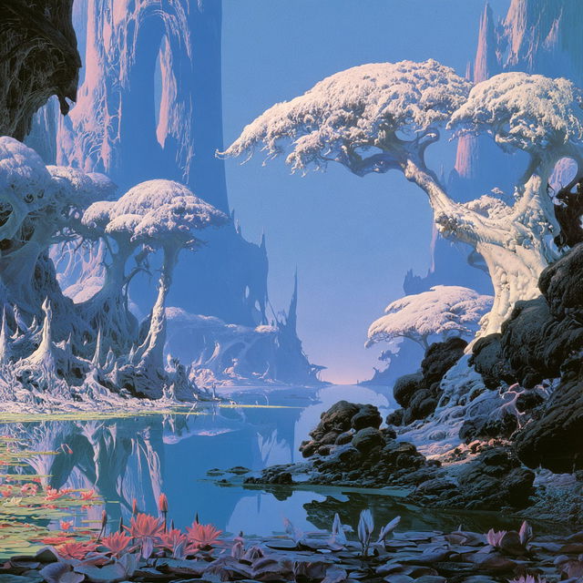 Roger Dean style, Midjourney V8.2, render 2 of 4