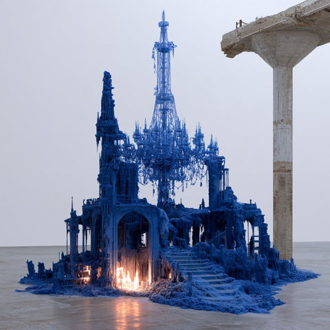 Roger Hiorns style (Sculptors), Midjourney V8.2