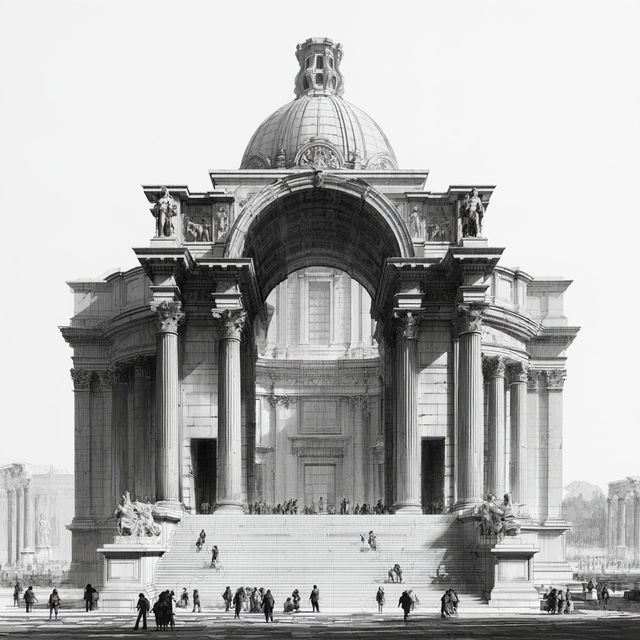 Roman architecture style, Midjourney V8.2, render 4 of 4