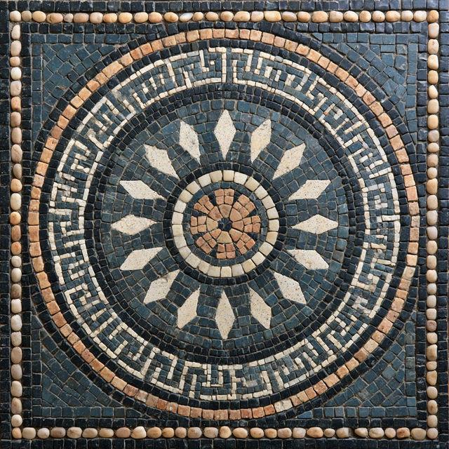 Roman mosaic style, Midjourney V8.2, render 1 of 4