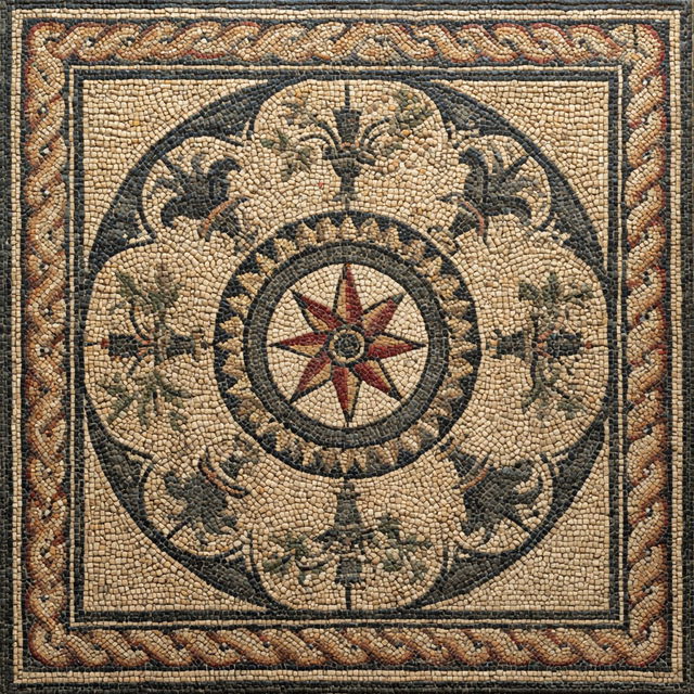Roman mosaic style, Midjourney V8.2, render 3 of 4