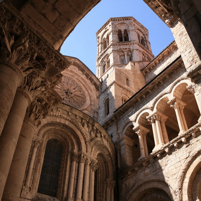 Romanesque architecture style, Midjourney V8.2, render 1 of 4