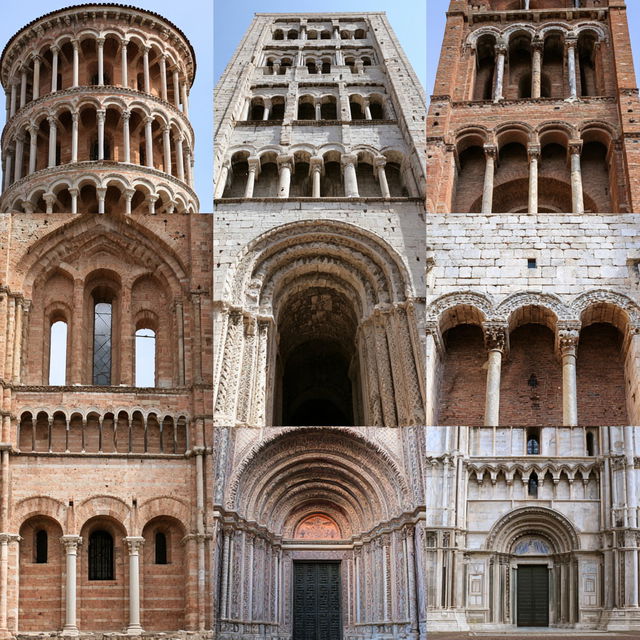 Romanesque architecture style, Midjourney V8.2, render 3 of 4