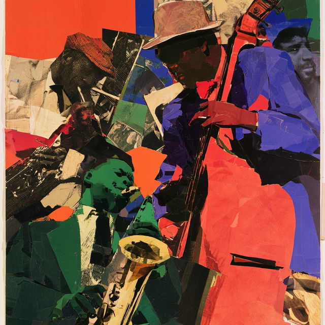 Romare Bearden style, Midjourney V8.2, render 2 of 4