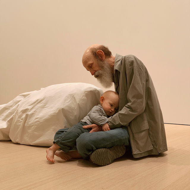 Ron Mueck style, Midjourney V8.2, render 3 of 4