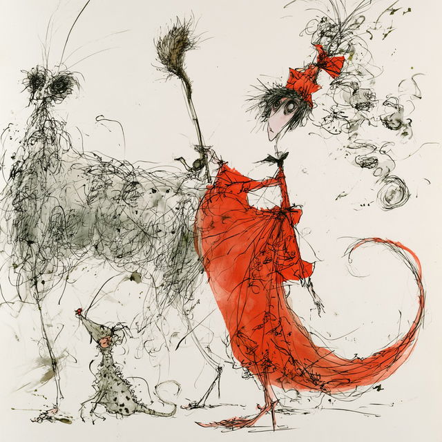 Ronald Searle style, Midjourney V8.2, render 3 of 4