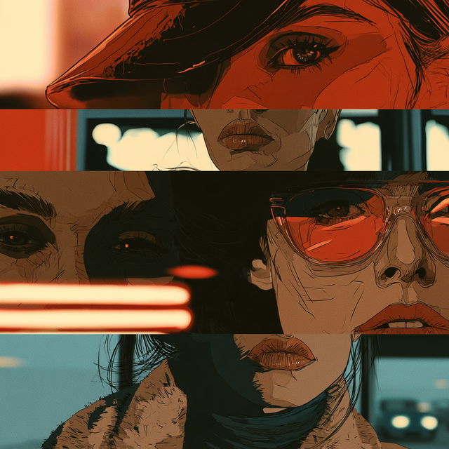 Rotoscope animation style, Midjourney V8.2, render 3 of 4