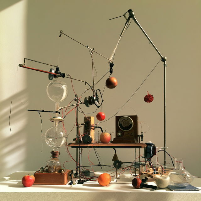 Rube Goldberg style, Midjourney V8.2, render 2 of 4