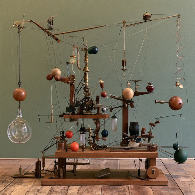 Rube Goldberg style, Midjourney V8.2, render 3 of 4