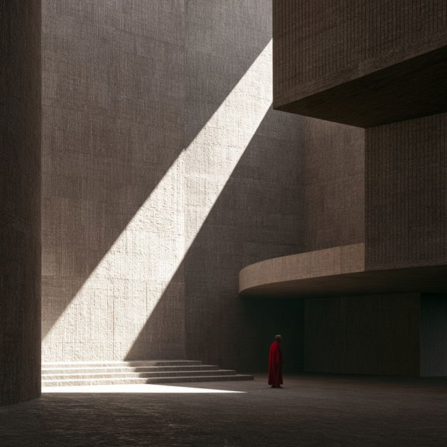 Rudolf Olgiati style, Midjourney V8.2, render 2 of 4