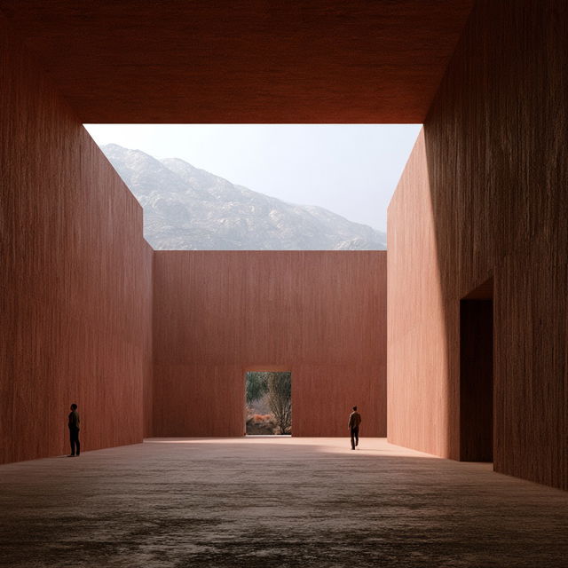 Rudolf Olgiati style, Midjourney V8.2, render 1 of 4