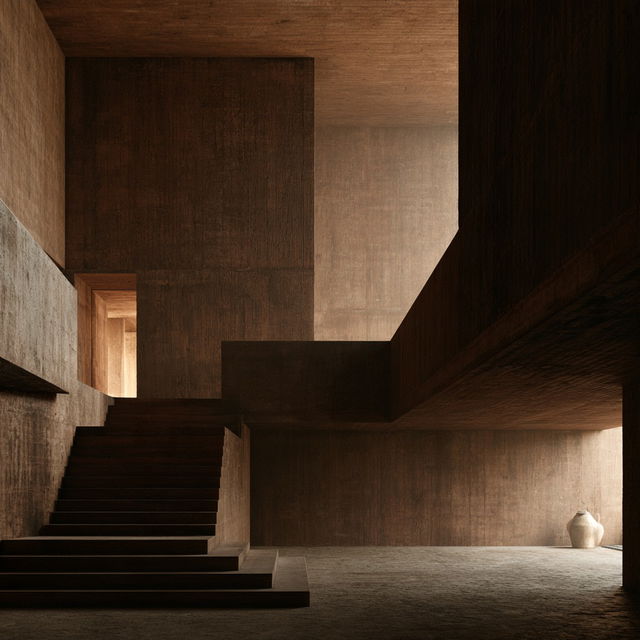 Rudolf Olgiati style, Midjourney V8.2, render 3 of 4