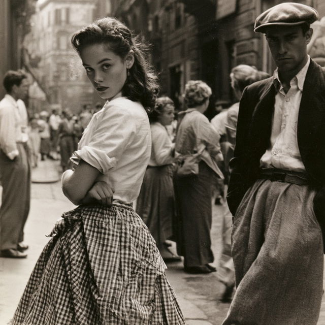 Ruth Orkin style, Midjourney V8.2, render 1 of 4