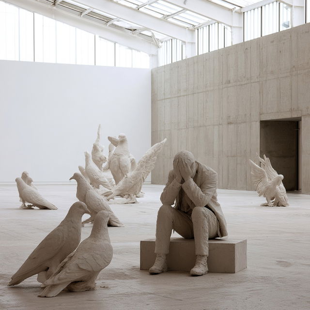 Ryan Gander style, Midjourney V8.2, render 3 of 4