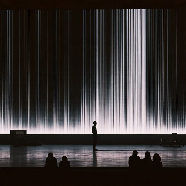 Ryoji Ikeda style, Midjourney V8.2, render 2 of 4