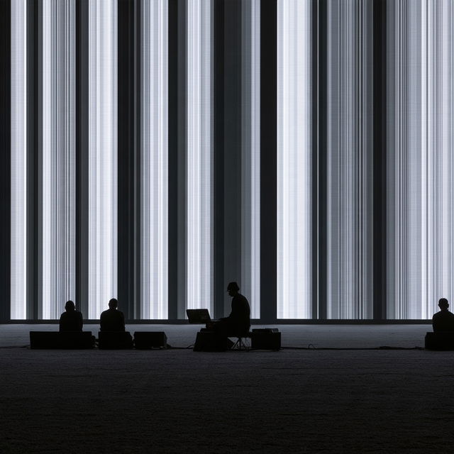 Ryoji Ikeda style, Midjourney V8.2, render 3 of 4