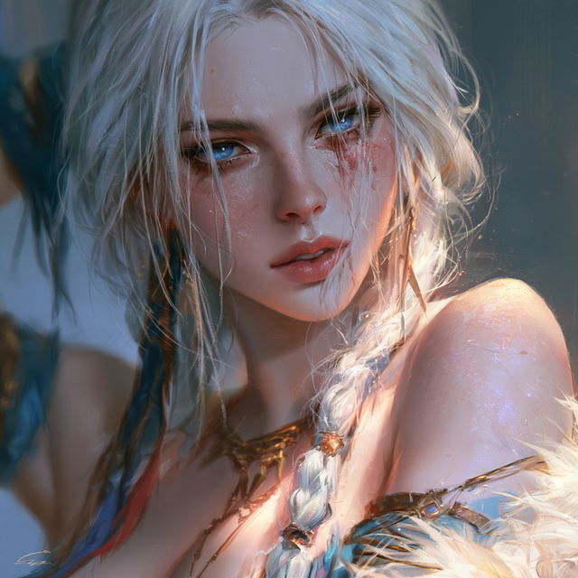 Sakimichan style, Midjourney V8.2, render 1 of 4