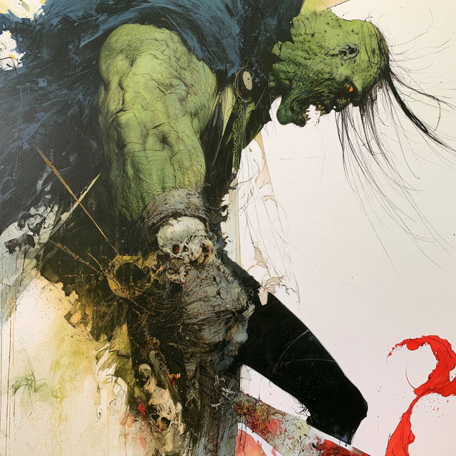 Sam Kieth style, Midjourney V8.2, render 1 of 4