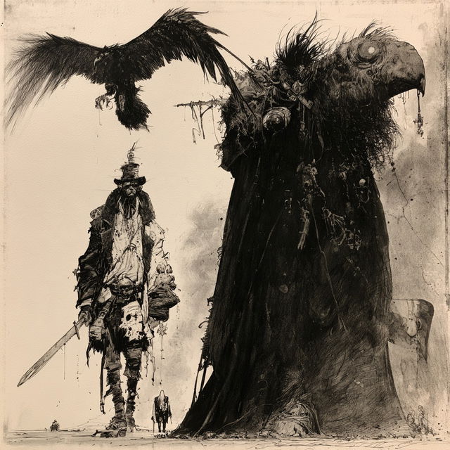 Sam Kieth style, Midjourney V8.2, render 4 of 4