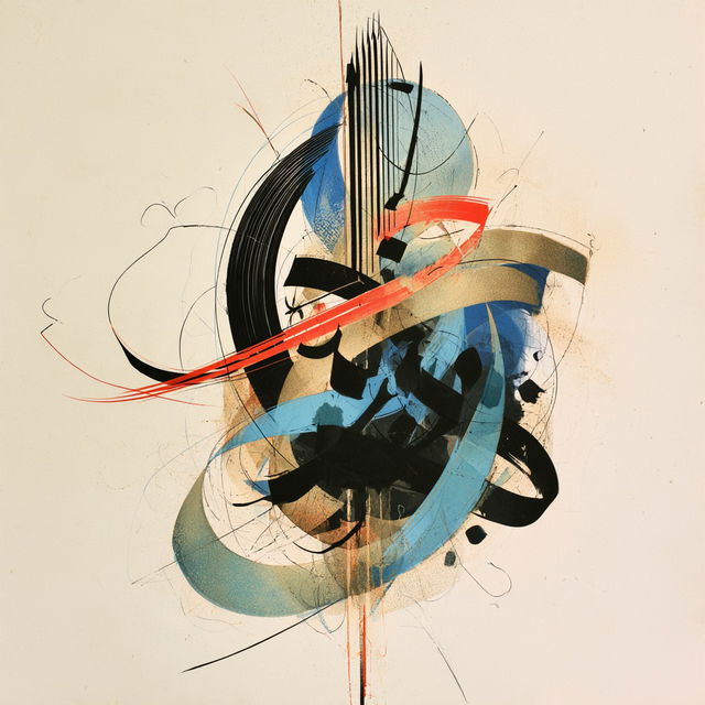 Sama Calligraphy style, Midjourney V8.2, render 2 of 4