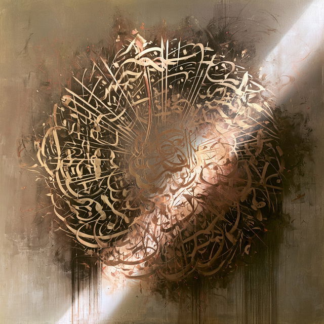 Sama Calligraphy style, Midjourney V8.2, render 3 of 4