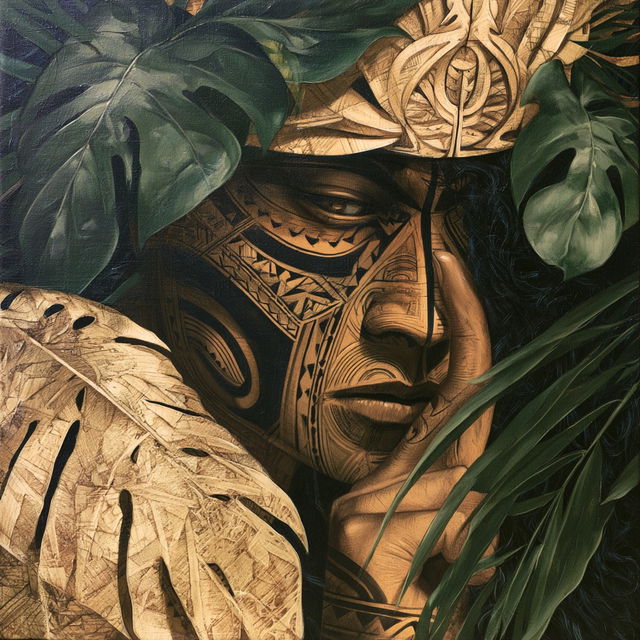 Samoan art style, Midjourney V8.2, render 4 of 4