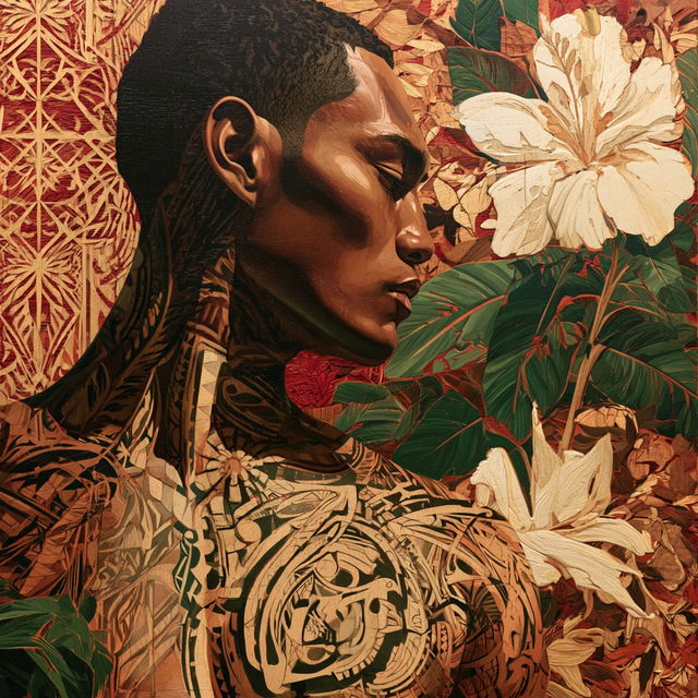 Samoan art style, Midjourney V8.2, render 3 of 4
