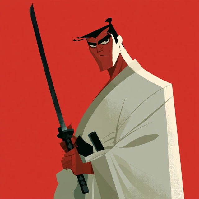 Samurai Jack style, Midjourney V8.2, render 4 of 4