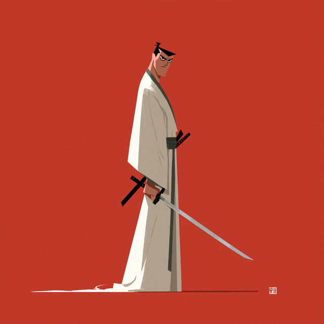 Samurai Jack style, Midjourney V8.2, render 3 of 4