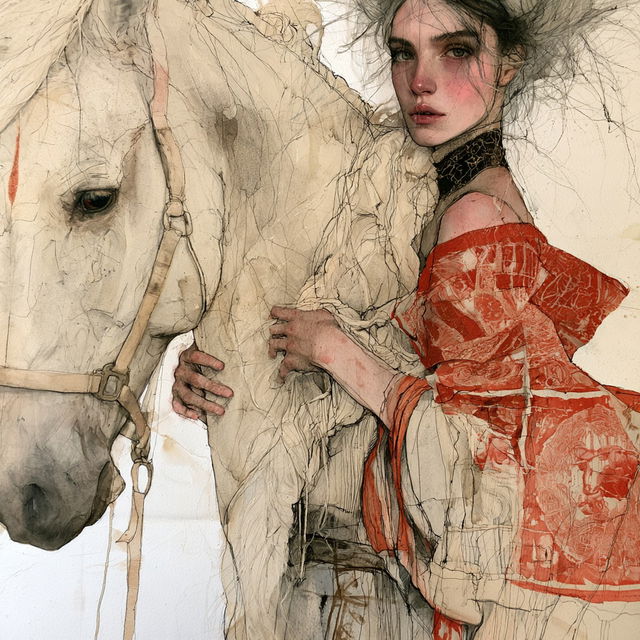 Sara Riches style, Midjourney V8.2, render 4 of 4