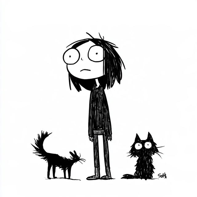 Sarah Andersen style, Midjourney V8.2, render 2 of 4