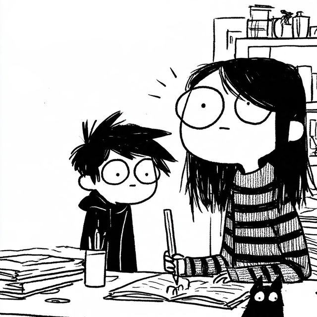 Sarah Andersen style, Midjourney V8.2, render 3 of 4