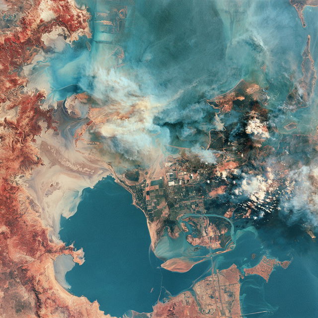 Satellite view style, Midjourney V8.2, render 3 of 4