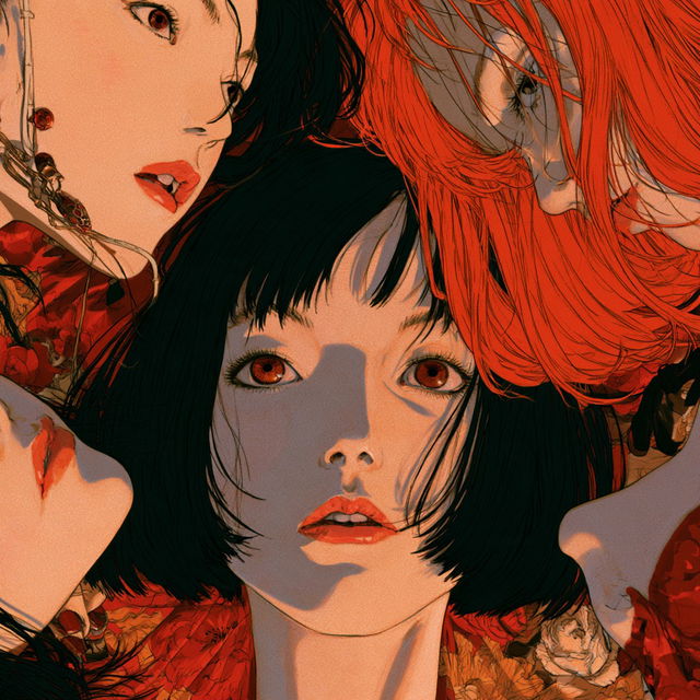 Satoshi Kon style, Midjourney V8.2, render 3 of 4