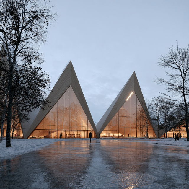 Scandinavian architecture style, Midjourney V8.2, render 1 of 4