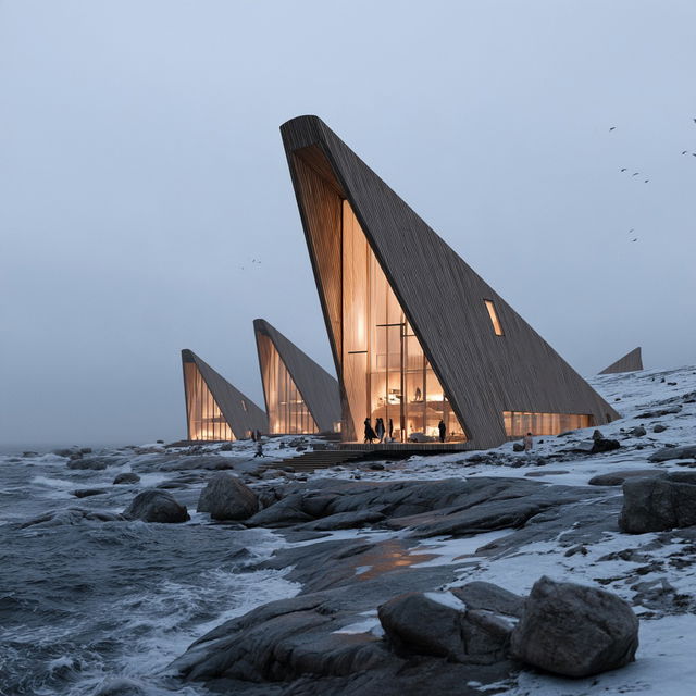 Scandinavian architecture style, Midjourney V8.2, render 3 of 4