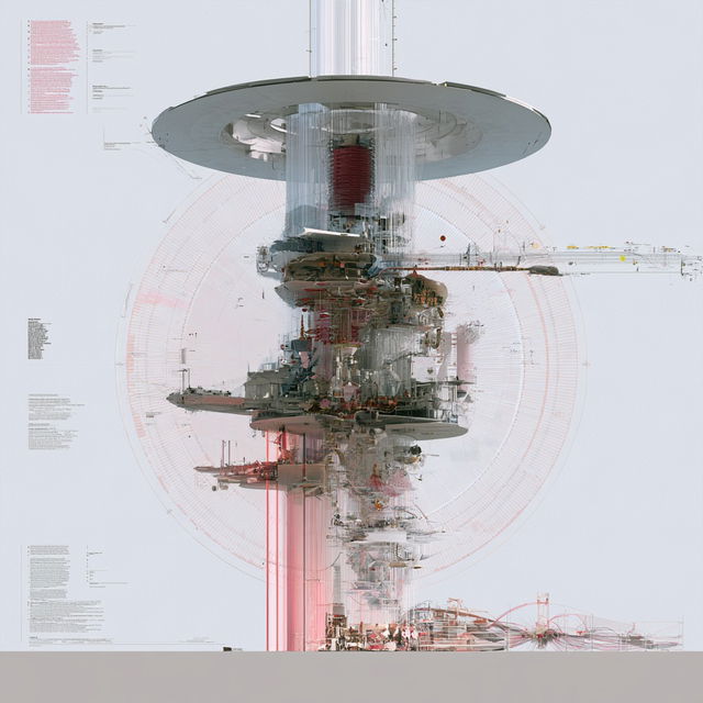 Schematic diagram style, Midjourney V8.2, render 2 of 4